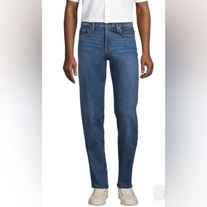 Lands' End Men's Size 38x30 Traditional Fit Plaid Fleece Lined Denim Jeans